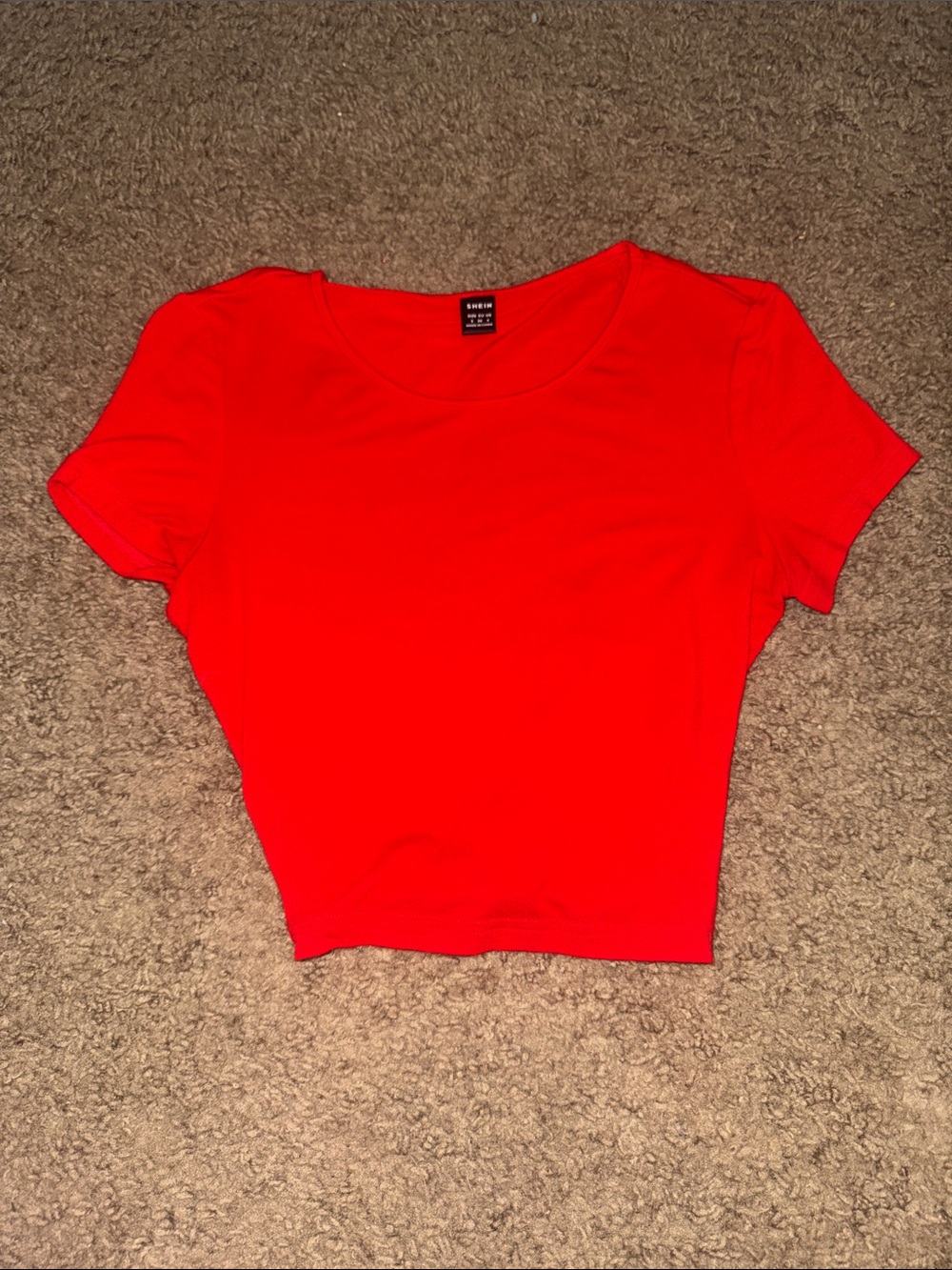 Red Scoop Neck Crop Top